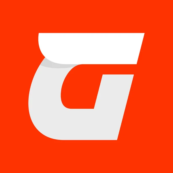 G Buchstabe Logo mit einem Flügel auf rot. — Stockvektor