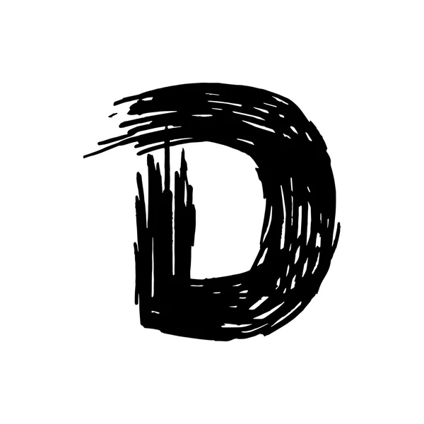 フェルト ペンで描かれた D 文字. — ストックベクタ