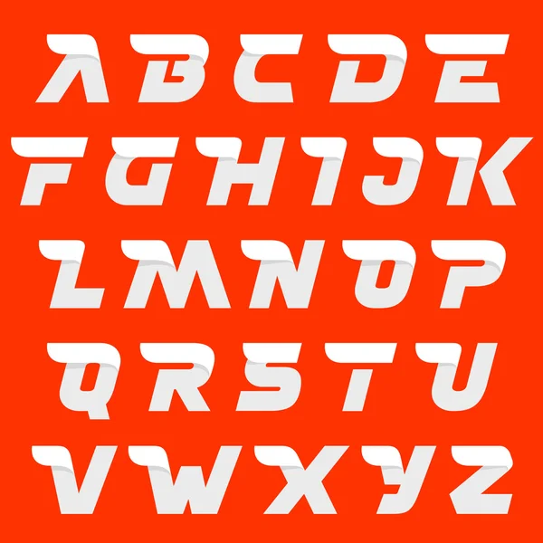 Letras de alfabeto de velocidad rápida en rojo . — Archivo Imágenes Vectoriales