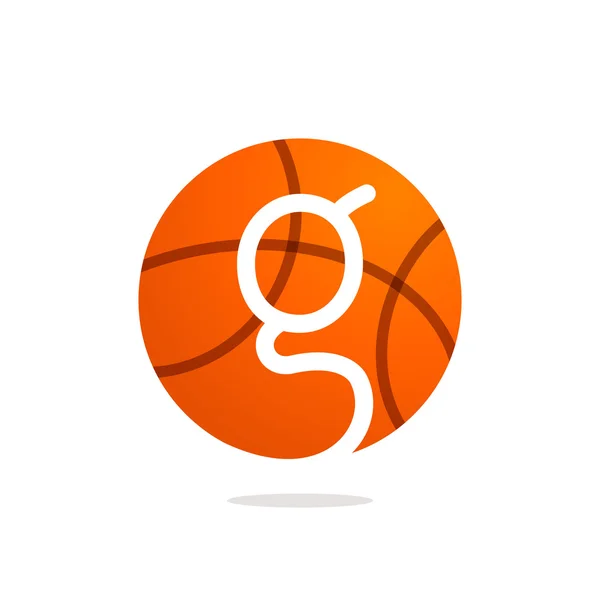 Logo letra G con pelota de baloncesto . — Vector de stock