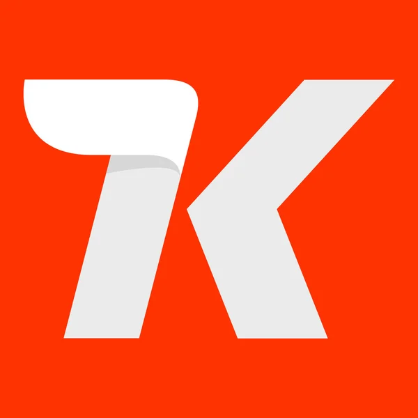 K Buchstabe Logo mit einem Flügel auf rot. — Stockvektor
