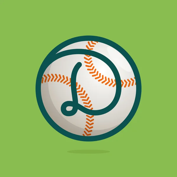 D list logo z baseball piłki. — Wektor stockowy