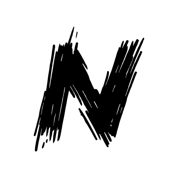 N літера, намальована фетровою ручкою . — стоковий вектор