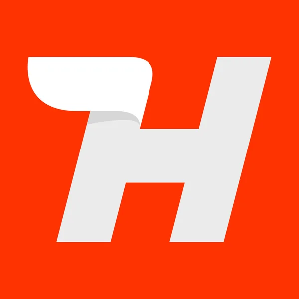 Logo lettera H con ala rossa . — Vettoriale Stock
