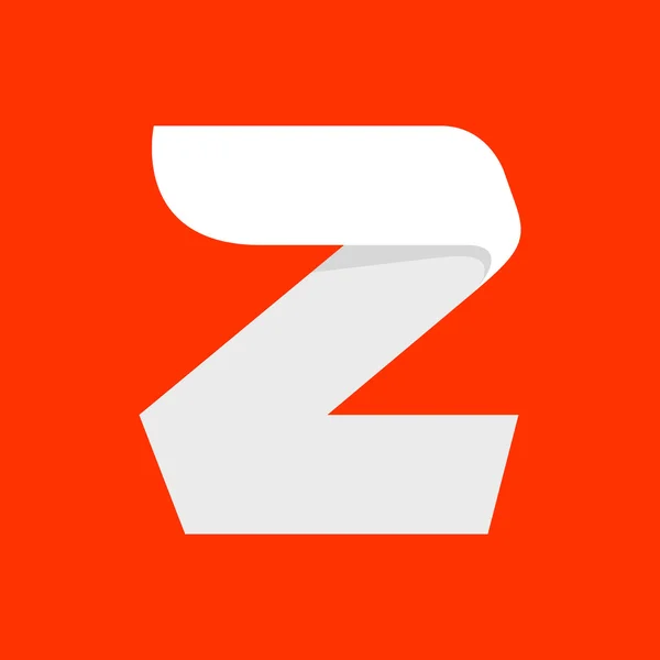 Z brief logo met een vleugel op rood. — Stockvector