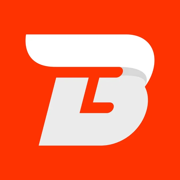 B brief logo met een vleugel op rood. — Stockvector