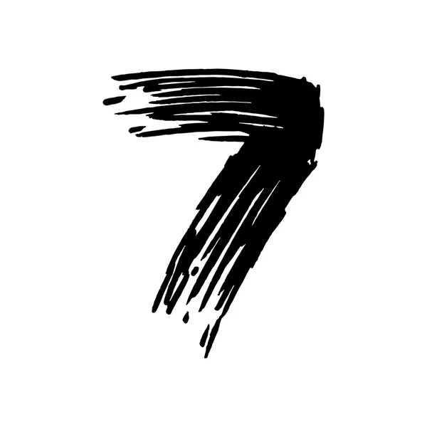 Numéro sept peint avec un stylo feutre . — Image vectorielle