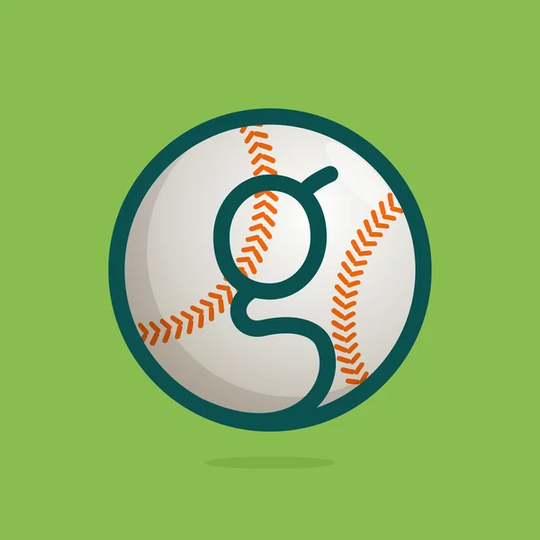 野球ボールの G 文字ロゴ. — ストックベクタ