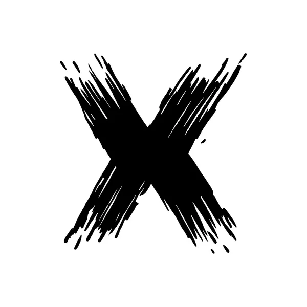Γράμμα X ζωγραφισμένα με ένα μαρκαδόρο. — Διανυσματικό Αρχείο