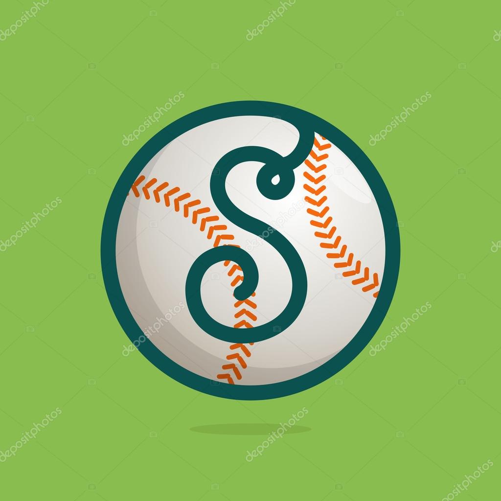 Logotipo de letra S con pelota de béisbol . Vector de stock #103691212 de  ©kaer_dstock, image size:1024x1024