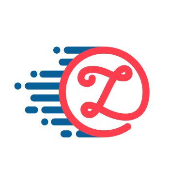 Z harfi logo hız hattı ile daire.