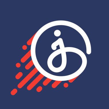 J harfi logo hız hattı ile daire.