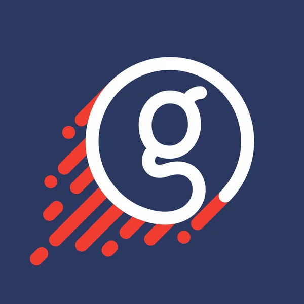 G brief logo in cirkel met snelheid lijn. — Stockvector