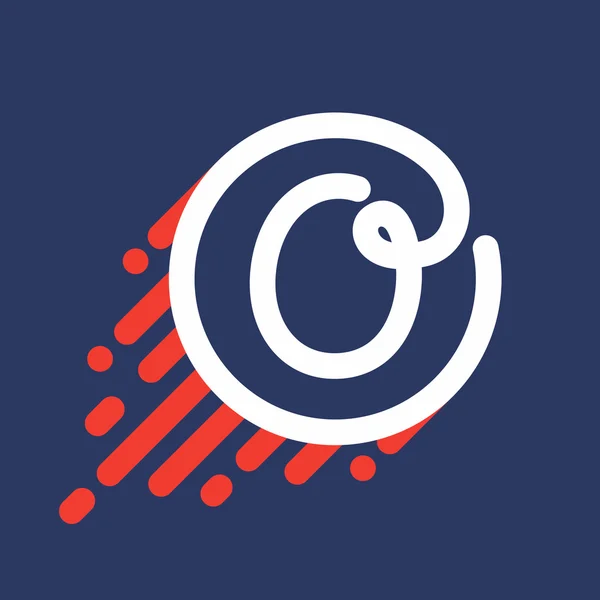 O-літерний логотип у колі з лінією швидкості . — стоковий вектор