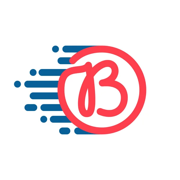 Логотип літери B у колі з лінією швидкості . — стоковий вектор