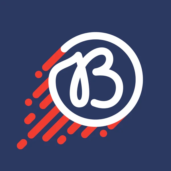 Logo lettre B en cercle avec ligne de vitesse . — Image vectorielle