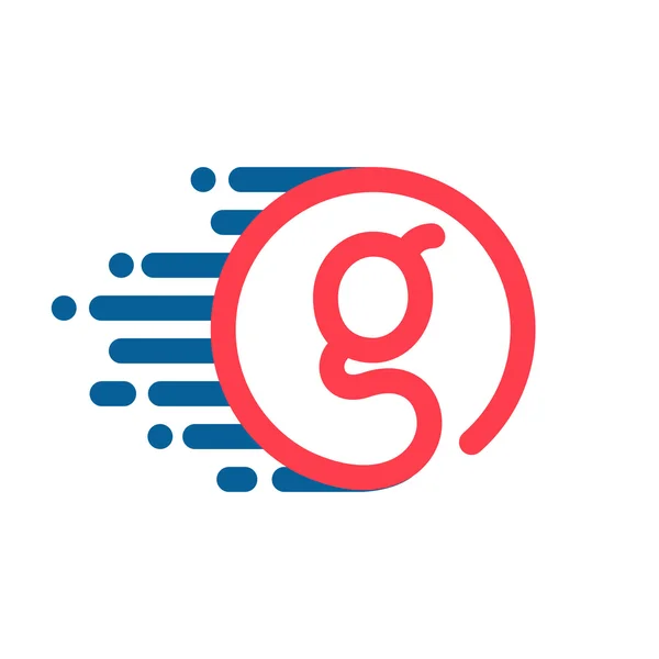 Logotipo de letra Q en círculo con línea de velocidad . — Vector de stock