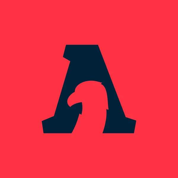 Lettre A logo avec espace négatif aigle . — Image vectorielle