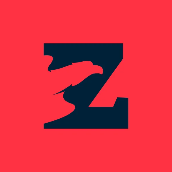 Z harfi logosu ile kartal negatif boşluk. — Stok Vektör