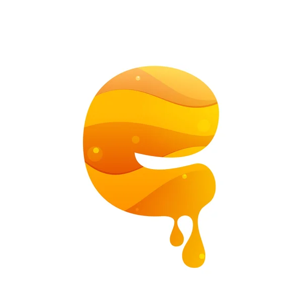 Logotipo da letra E. Estilo mel . —  Vetores de Stock