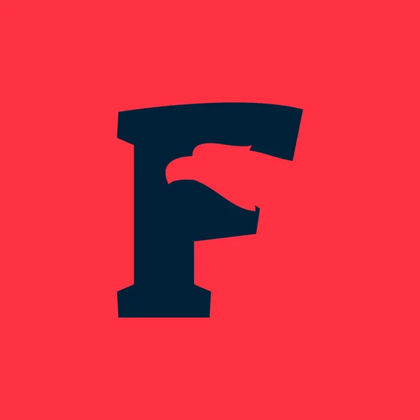 F-літерний логотип з негативним простором орла . — стоковий вектор