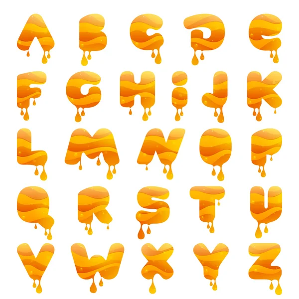 Lettres alphabet style miel . — Image vectorielle