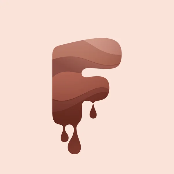 Logo lettre F. Style chocolat . — Image vectorielle