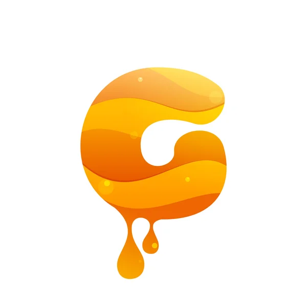 G brief logo. Honing stijl. — Stockvector