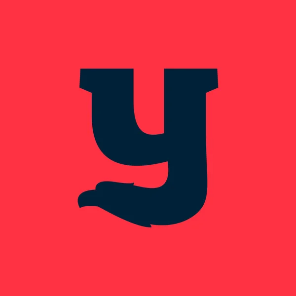 イーグルと Y 文字ロゴ. — ストックベクタ