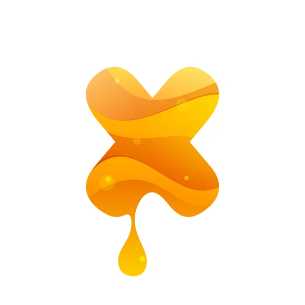 Logo de X letras. Estilo miel . — Archivo Imágenes Vectoriales