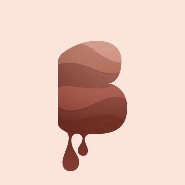 Logotipo da letra B. Estilo chocolate . — Vetor de Stock
