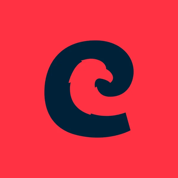 Λογότυπο γράμμα E με αρνητικό χώρο αετός. — Διανυσματικό Αρχείο