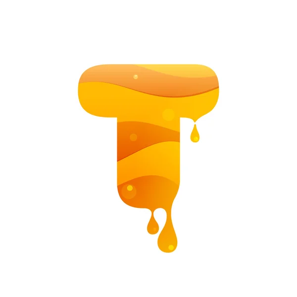 Letter T-logo. Honing stijl. — Stockvector