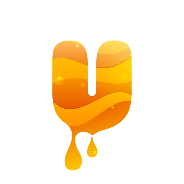 U dopis logo. Honey styl. — Stockový vektor