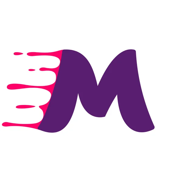 Logo literę M z linii prędkości lub krwi. — Wektor stockowy