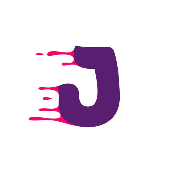 Logotipo de letra J con líneas de velocidad o sangre . — Vector de stock