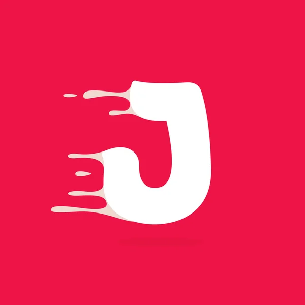 J letter logo made of milk. — Stock Vector