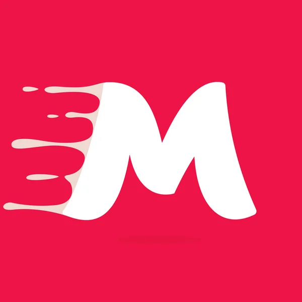 M list logo wykonane z mleka. — Wektor stockowy