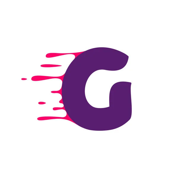 速度または血の線の G 文字ロゴ. — ストックベクタ