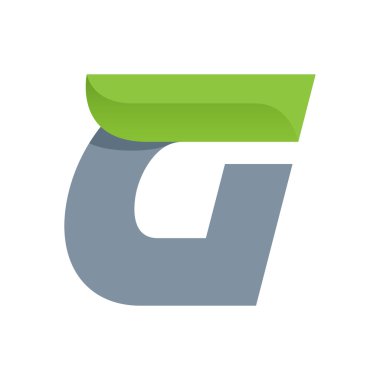 G harfi logosu ile yaprak yeşil.