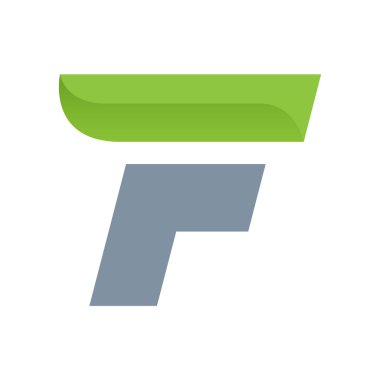 F harf logo yeşil yaprak.
