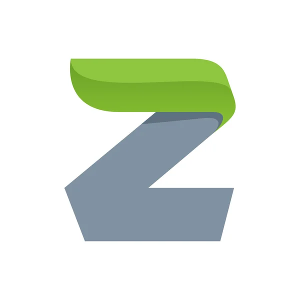 Z letter logo with green leaf. — Stock Vector