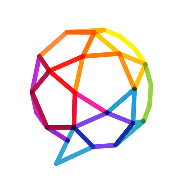 Логотип низколинейной сферы речи пузыря . — стоковый вектор