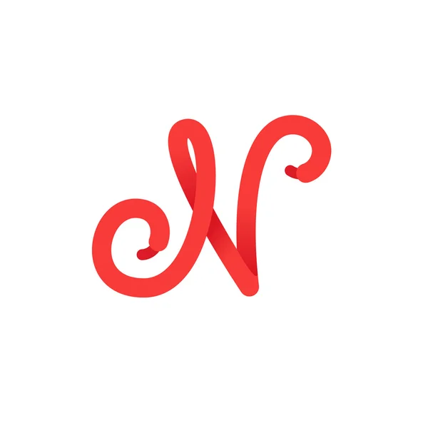 N lettre logo formé par la dentelle de chaussure . — Image vectorielle