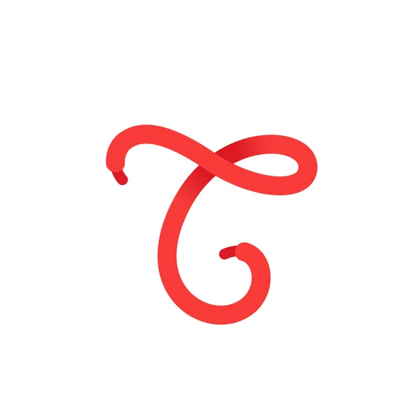 Λογότυπο γράμμα T που σχηματίζεται από κορδονιών του παπουτσιού. — Διανυσματικό Αρχείο