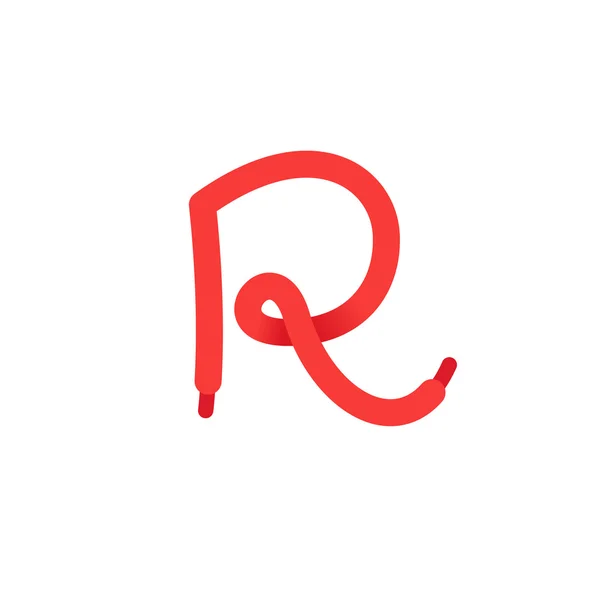 Logo písmeno R tvoří boty krajky. — Stockový vektor