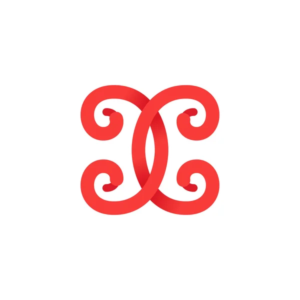 X lettre logo formé par la dentelle de chaussure . — Image vectorielle