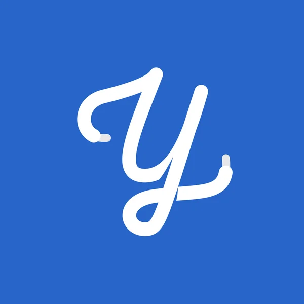靴ひもによって形成される Y 文字ロゴ. — ストックベクタ