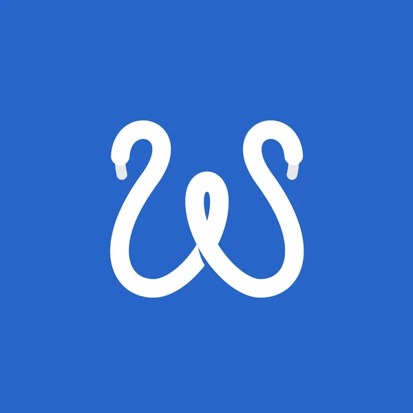 Логотип буквы W сформирован из кружева обуви . — стоковый вектор