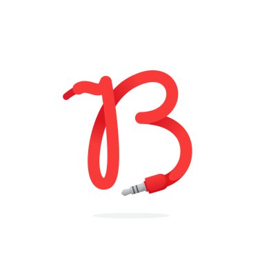 Jack kablo ile oluşan B harfi logosu.